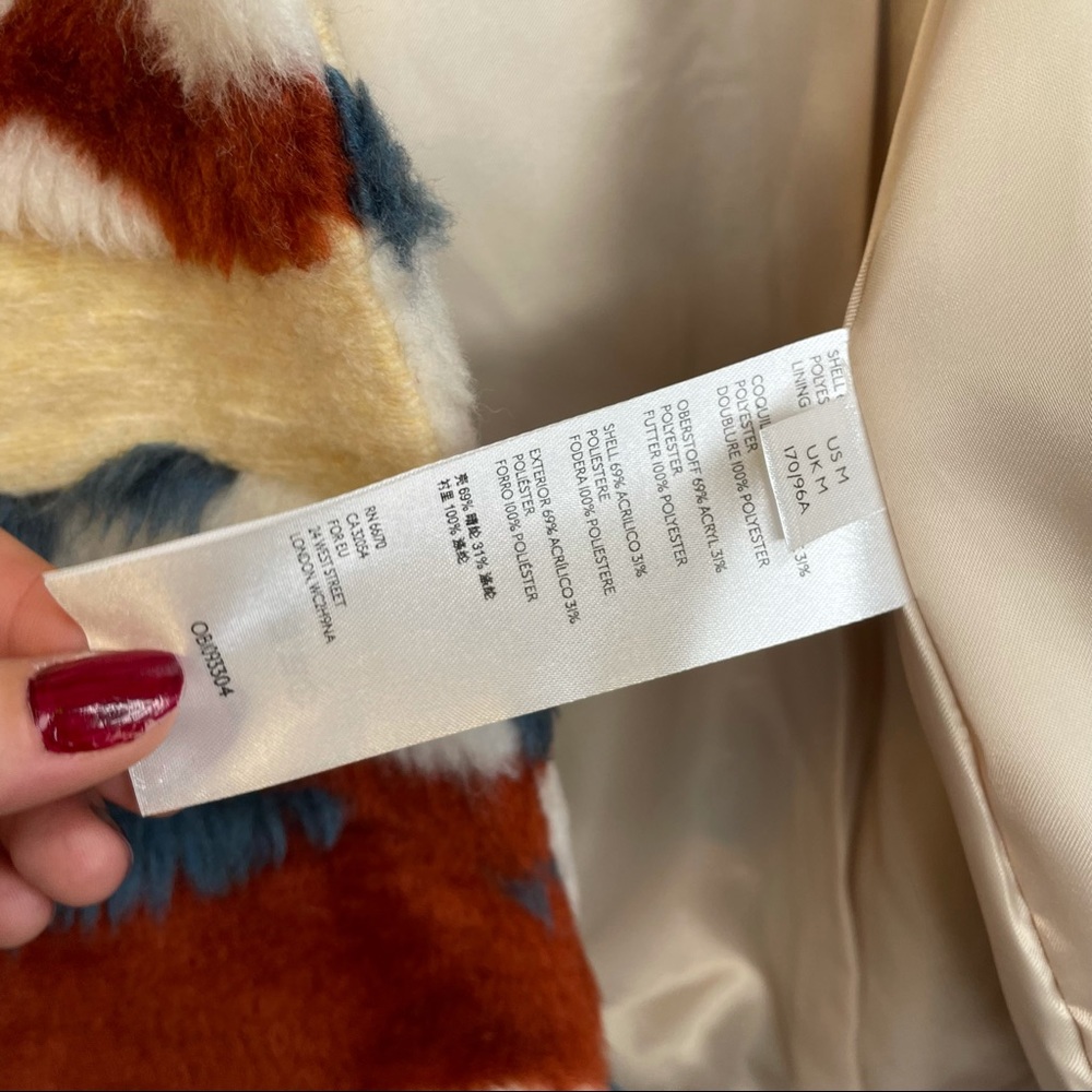 Anthropologie faux fur multicolor coat size M - Picture 10 of 15